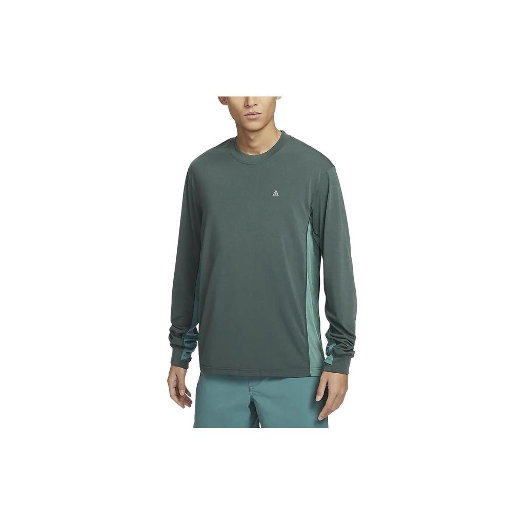 Nike ACG Goat Rocks Dri-Fit Solid Crew Neck Casual Quick-Dry Sun Protection Long Sleeve T-Shirt Men Tops Green FN8395-338