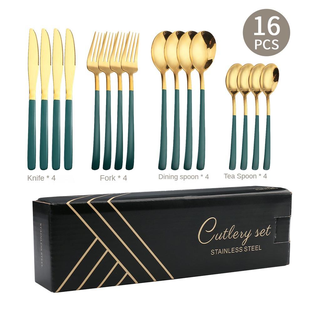 HANYANG Stainless Steel Tableware Family Hotel Supplies Steak Knife, Fork and Spoon Set Western-style Tableware