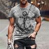 Maritimt anker 3D-trykk T-skjorte Oversize Menn Kvinner Vintage Kortermet Casual T-skjorter Sommer Allsidig O-hals Streetwear Unisex