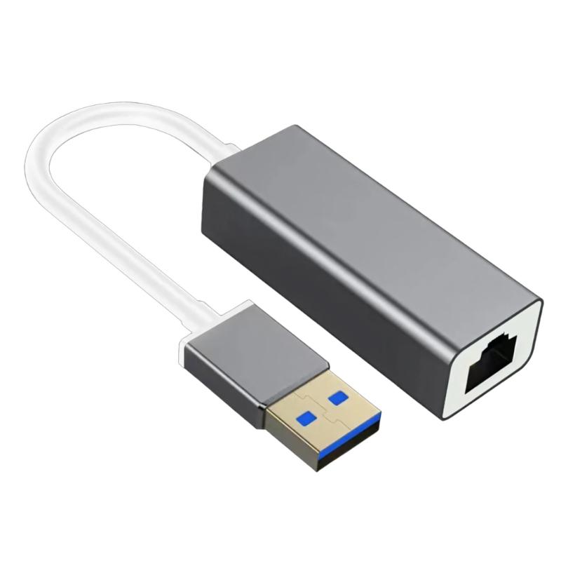 Aluminum Shell USB 3.0 Type C To RJ45 Ethernet Converters 100Mbps Gigabit Cord Networking Adapter Plugs And Play
