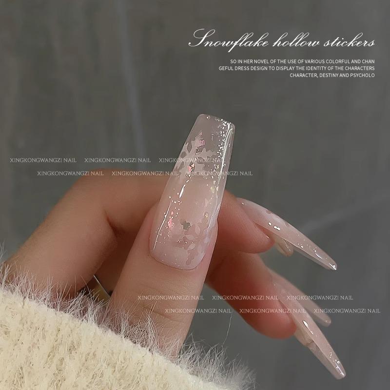 Snowflake Nail Art Stencil Stickers - Christmas French Ombre Airbrushing Decals