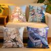 Cushion Cover  Linen SkinFriendly Soft Decorative Case For Sofa Home Decor WWuthering Waves Cartethyia Anime Game Pillow Cover