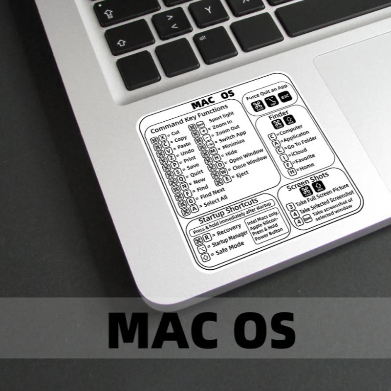Nálepky s klávesovými zkratkami pro Word Excel Windows/MAC/OS Grafika písmen Ochranná nálepka na notebook