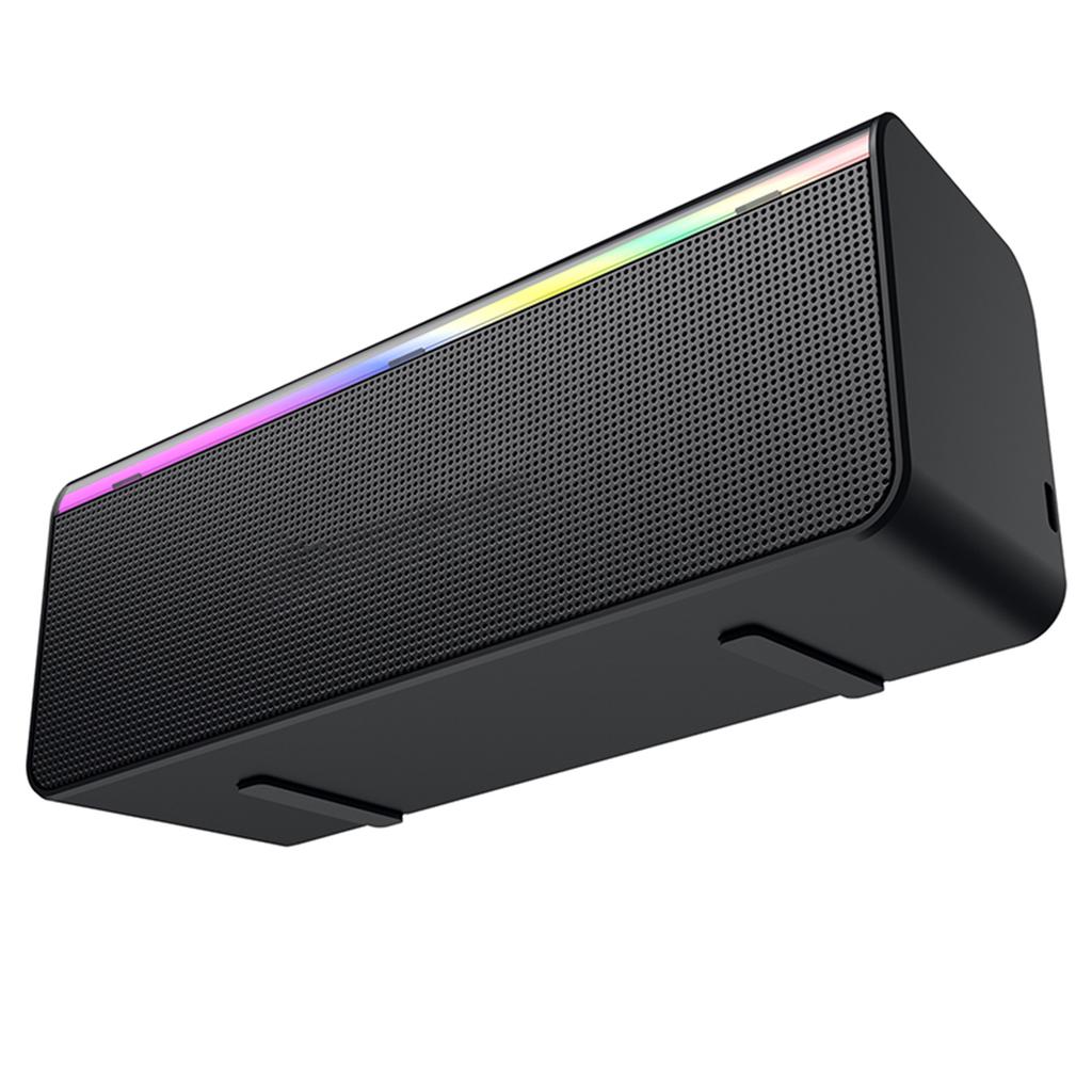 Portable Speaker 52mm Dual Full Range Wireless Speakers with RGB Lights Power Bass Black