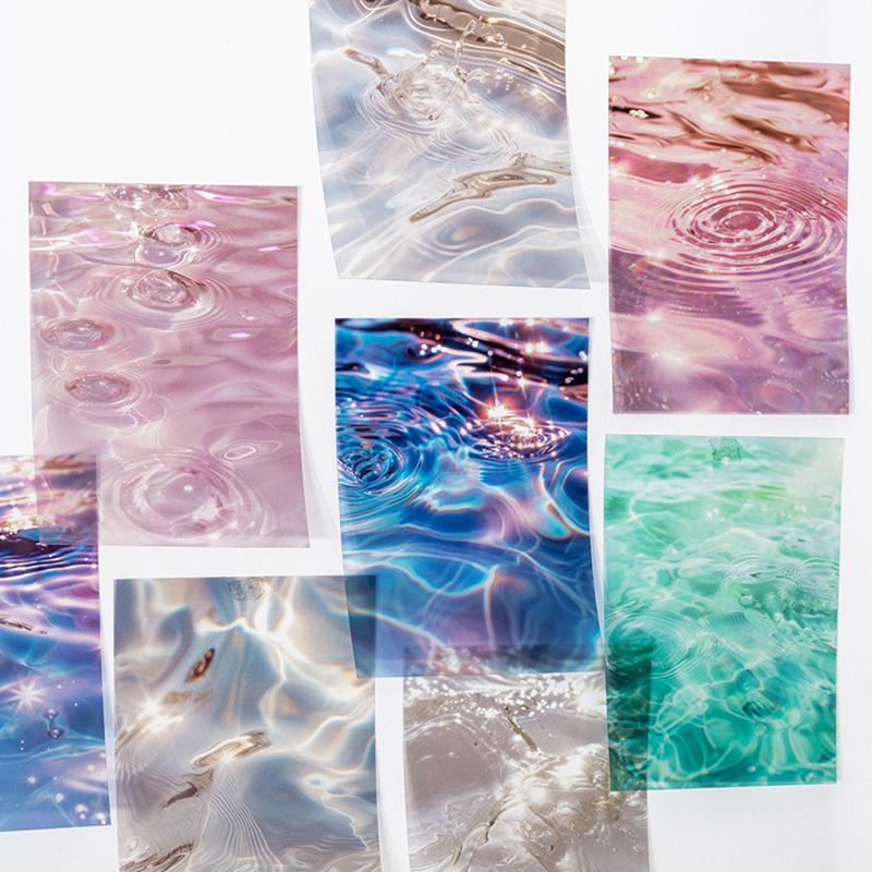 10 pcs INS Large size wave sticker sticker aesthetic Decorative Diary Scrapbooking Background sticker Deco paper Craft Supplies