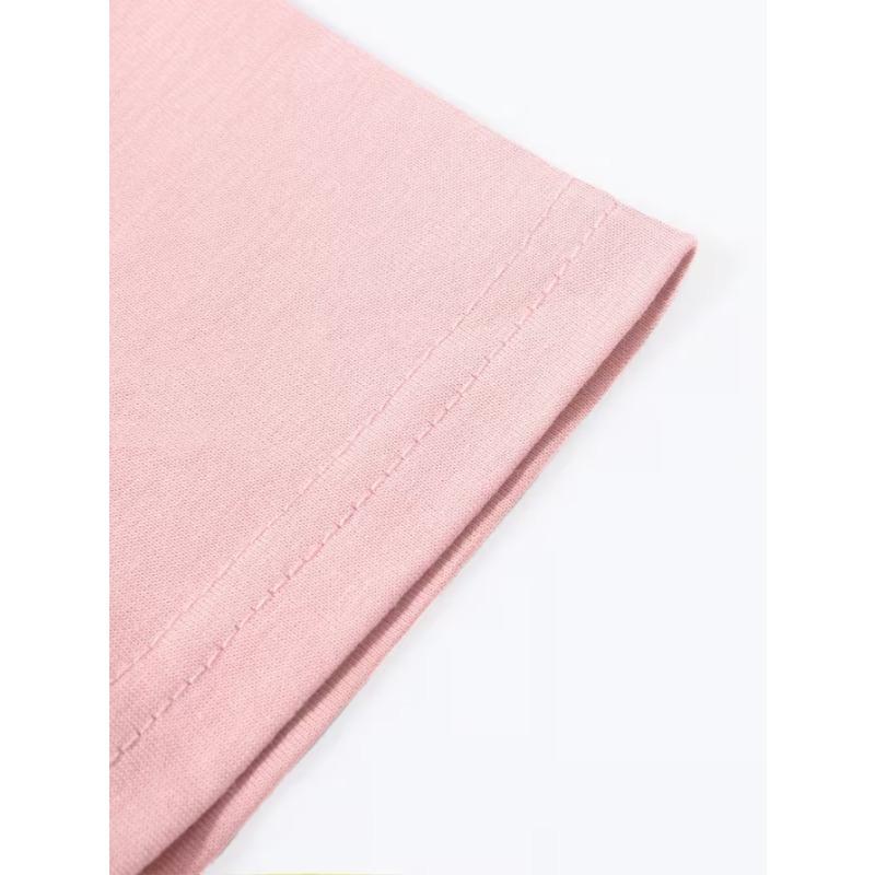 European Size Childrens Crew-neck Short-sleeved T-shirt with Black Cat Eating Sushi Pattern Print