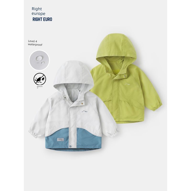 Boys' Waterproof Jacket, New Spring 2025 Children's Spring Clothing, New Toddler Clothing, Baby Children's Clothing Top, Spring Style Trendy