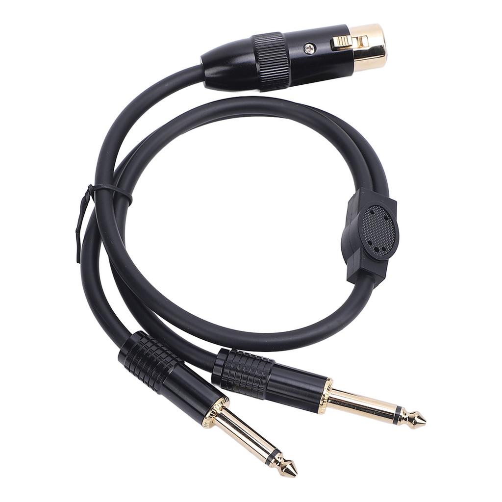 3 Pin XLR to 1 4in Microphone Cable Excellent Sound Quality Plug and Play XLR Female Dual 6.35mm Cable for Amplifier