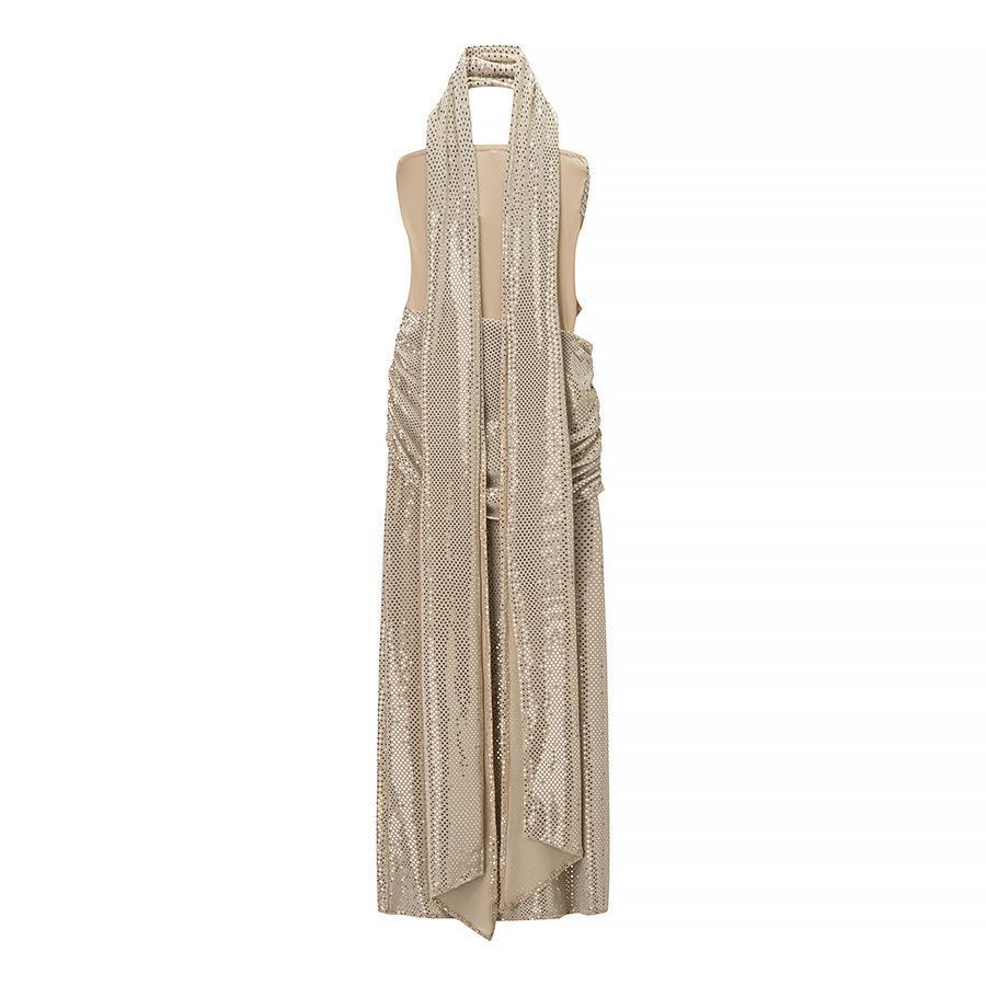Women's Clothing Ins European and American Style Heavy Industry Sequined Streamer Sleeveless Tube Top Banquet Dress Temperament Dress