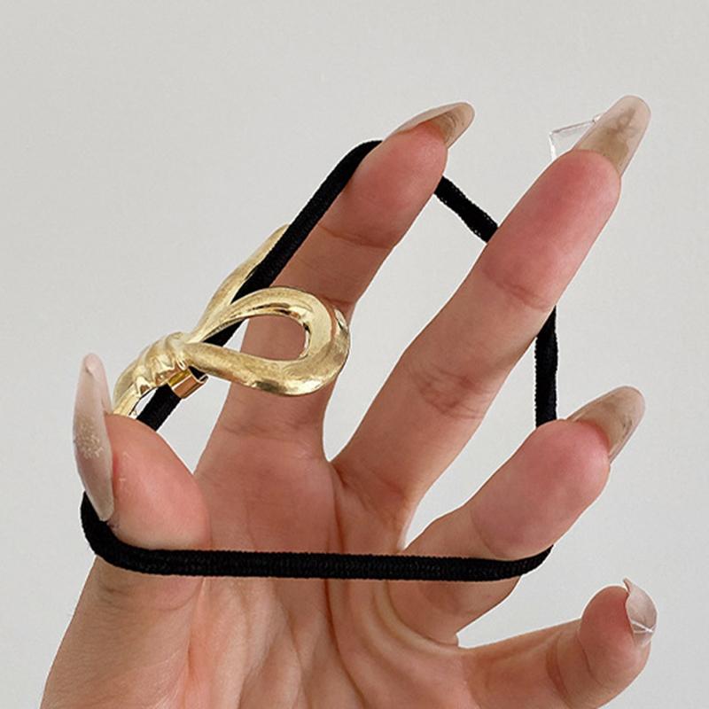 Bowknot Hairpin Gold Color Metal Hollow Barrettes Chic Hair Accessories Back Clip Jewelry Gift Ponytail Hair Rope