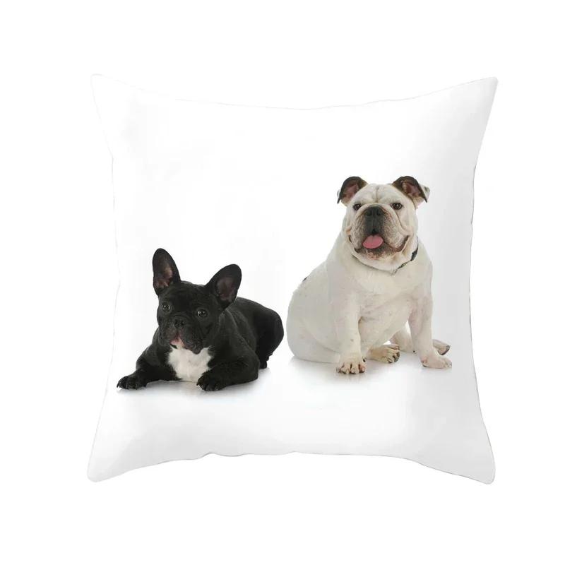 French Bulldog Dog Print Pattern Cushion Cover Home Living Room Sofa Bedroom Decoration Throw Pillow