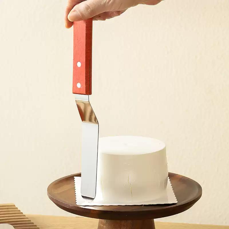 Cake Butter Spatula 6-Inch 8-Inch 10-Inch Wooden Handle Stainless Steel For Smoothing Unmolding And Baking Tools