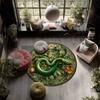 Snakes & Green Dragons Pattern Round rug,Carpet Rug for Living Room Bedroom Playroom ,Non-slip Floor Mat,Holiday Gifts and Birthday Gifts.