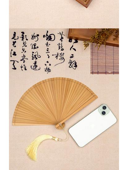 Bamboo Folding Fan: Portable Chinese Style for Summer, Cheongsam, Hanfu, and Children's Dance
