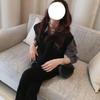 Korean Style V-Neck Vest & Long-Sleeve Blouse Set for Women - Casual Spring/Autumn Wear
