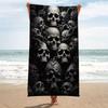 Gotischer Totenkopf-Print Strandtuch Stilvoll Langlebig Mikrofaser Badetuch Saugfähig Schnelltrocknend für Sommer Pool Strand Reisen