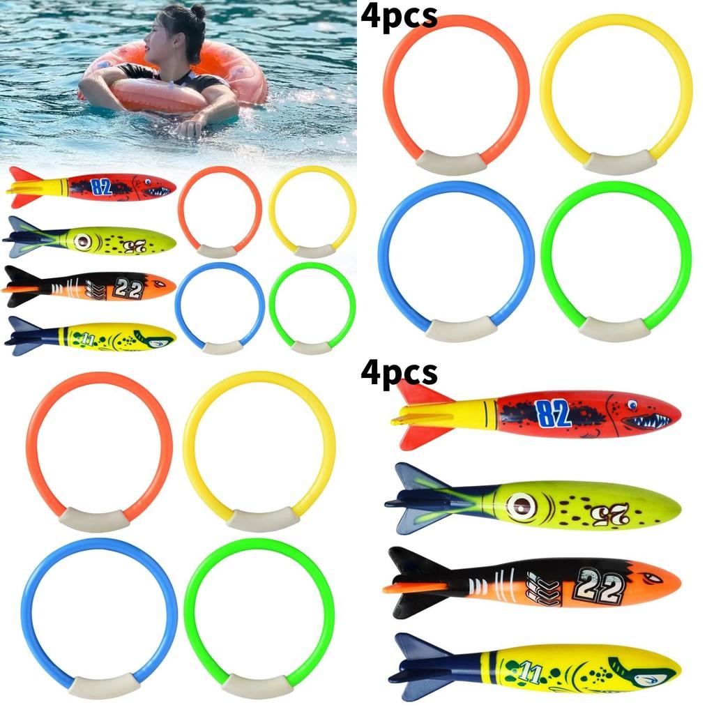 Kids Floating Rings Torpedoes Swimming Playset For Water Training And Early Education