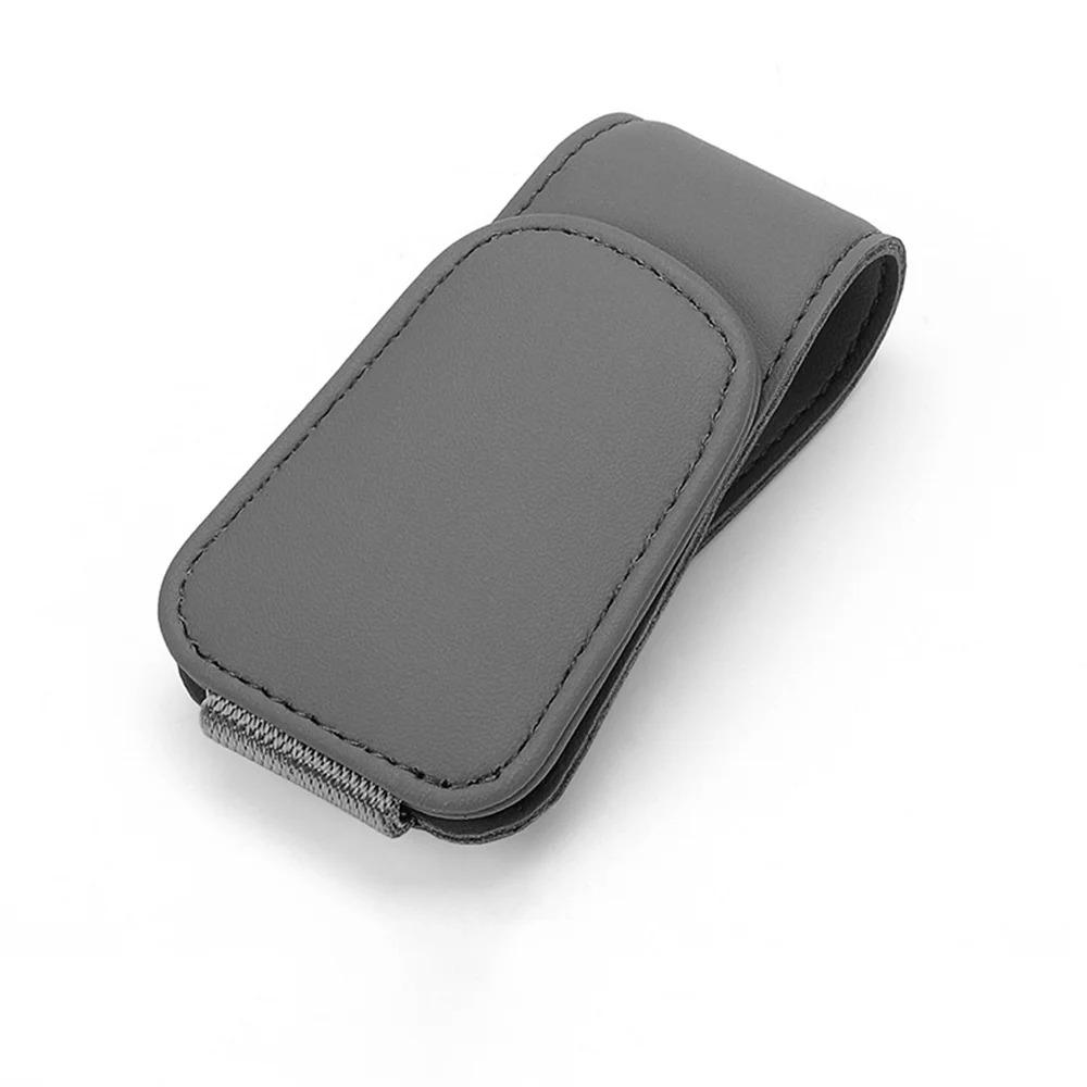 Car Glasses Holder Universal Auto Sun Visor Sunglasses Clip Magnetic Leather Eyeglass Card Ticket Clips Car Interior Accessories