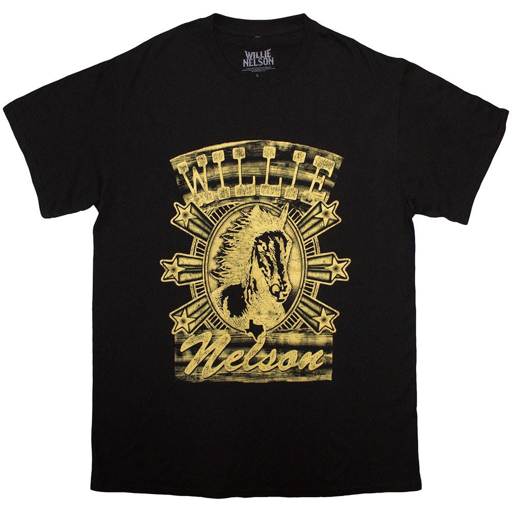 Willie Nelson Horse T-Shirt Black New M