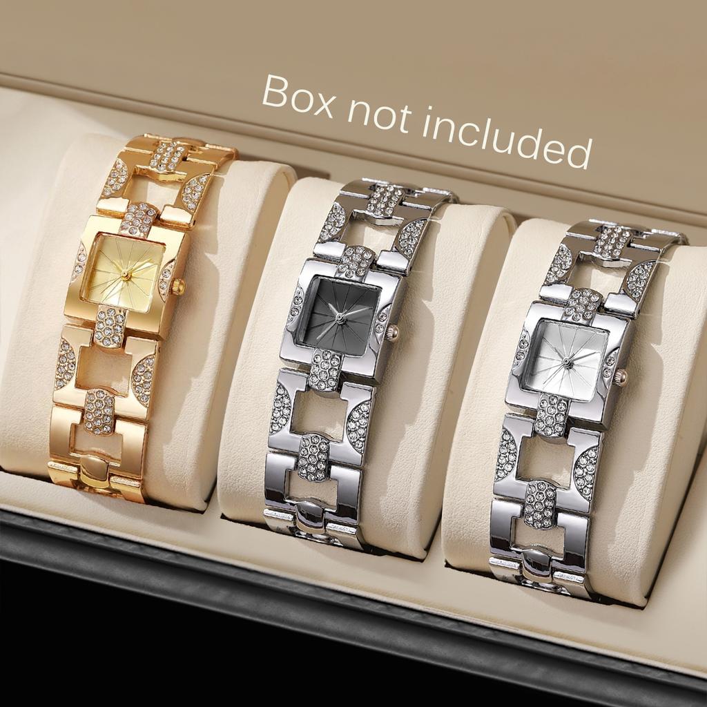3PCS/Set Luxury Rhinestone Women Watches Fashion Square Quartz Wristwatch Reloj Mujer Girls Clock Gift