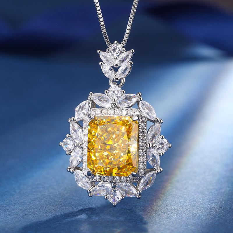 Bijoux d'automne et d'hiver Diamant à haute teneur en carbone Coupe Fleur de glace Laiton Diamant Cuivre Incrustation Ensemble Premium 10 * 12-6 * 8