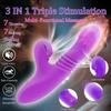 Adult Toy 3-in-1 Vaginal Anal G-Spot Vibrator 7 Modes: Thrusting, Suction, Heating Rechargeable Suitable for Women and Couples