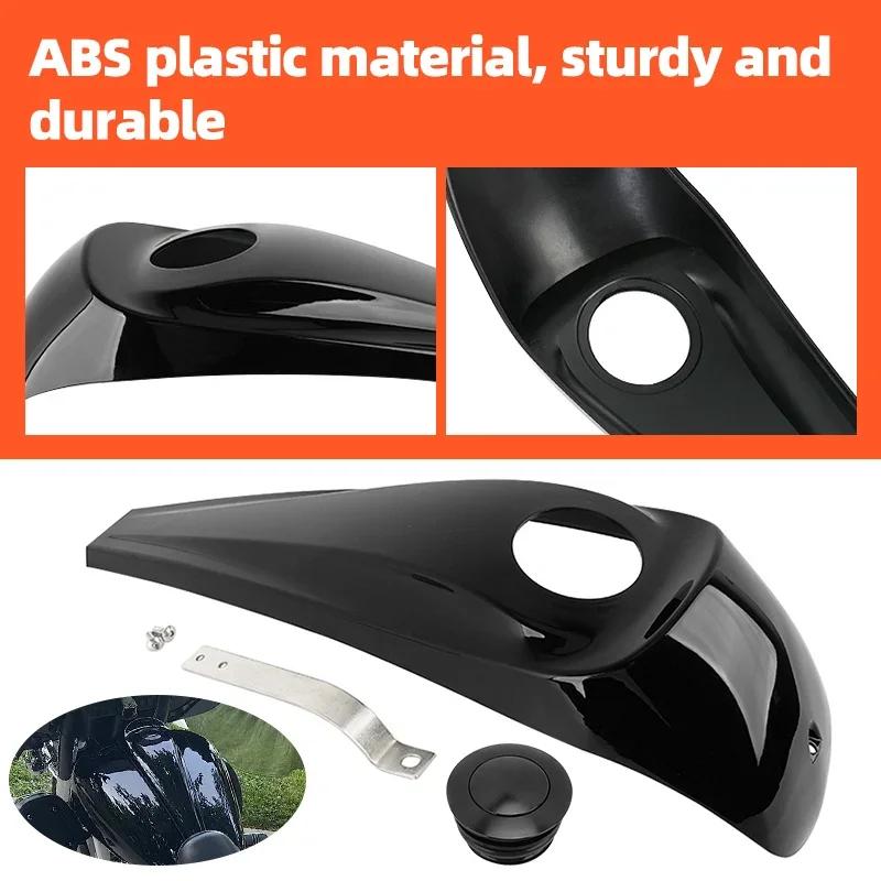 Gloss Black Motorcycle Smooth Dash Fuel Console Panel Gas Tank Cap Cover For Harley Touring Electra Glide Street FLHT FLHX 08-UP