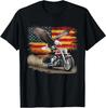 T-shirt da motociclista con bandiera americana USA Biker Retro Regalo T-shirt unisex