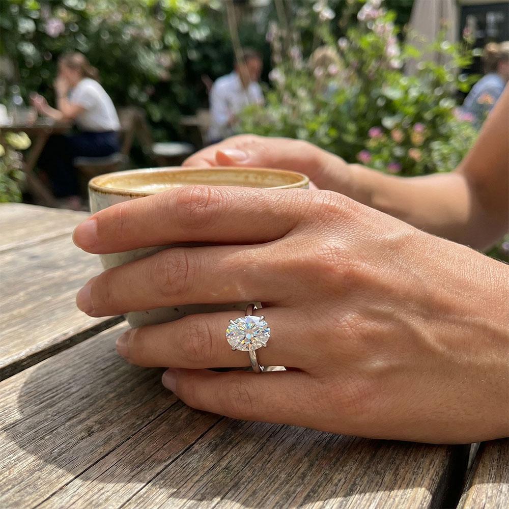 KNOBSPIN Anelli Ovali Taglio Moissanite 1-4CT per Donne Gioielli con Diamanti Certificati GRA Anello di Fidanzamento Matrimonio in Rame