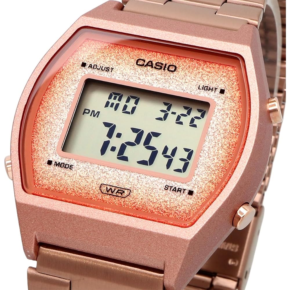 Casio Vintage Series B640WCG-5 Unisex Digital Watch Rose Gold Glitter Face