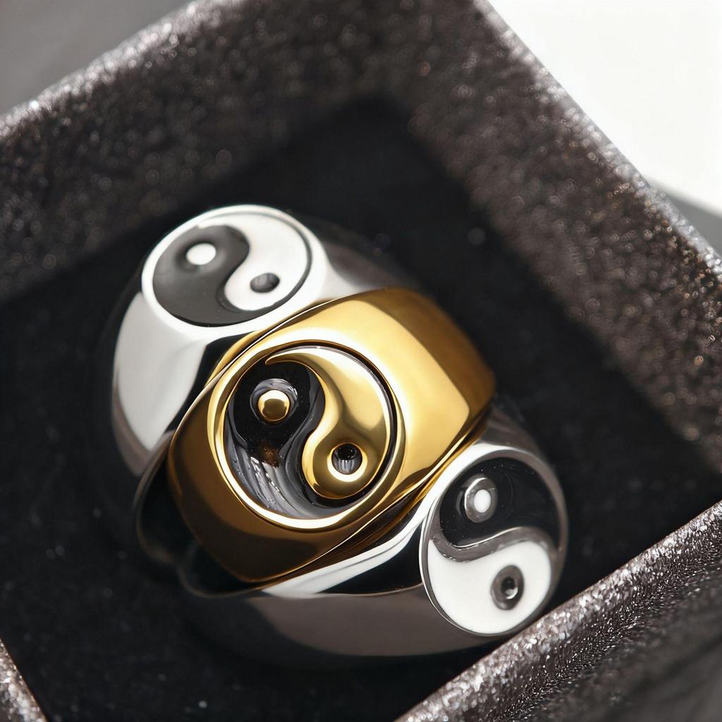 Eastern Bagua Tai Chi Stainless Steel Ring: Niche High-End Titanium Design