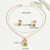 Mori College Style Earrings Necklace Set Versatile Inlaid Gemstone Long Clavicle Chain Women's Earrings
