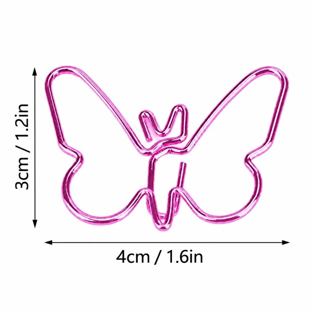 50Pcs Butterfly Shape Novelty Paper Clips Pink Shaped Paper Clips Thing Accessory
