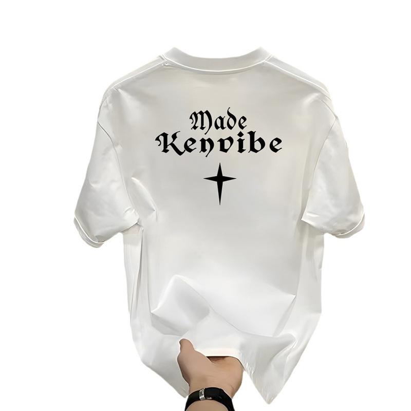 Short-Sleeved Men'S Hong Kong Style T-Shirt Heavy Trendy And Versatile Clothes Men'S Trendy Brand Loose American Retro High Street
