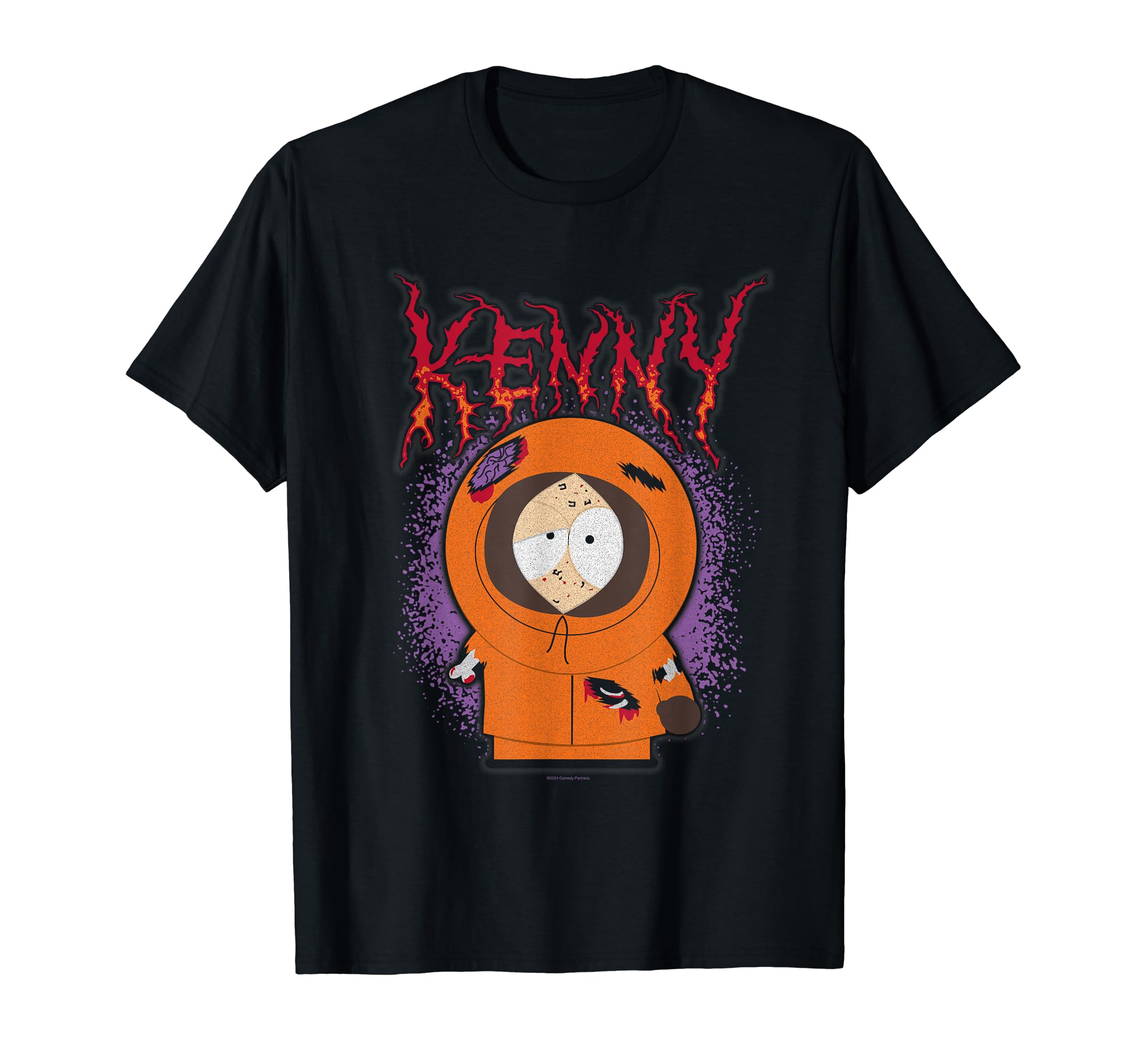 

Футболка мультяшная South Park Series Kenny Beat Up Grunge Name Splatter