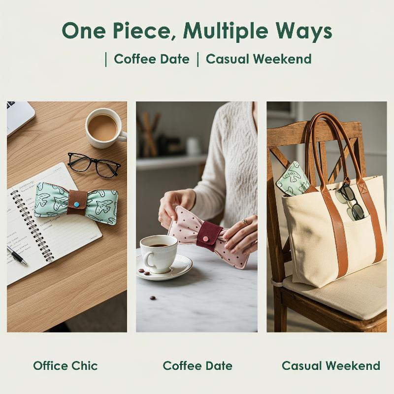 Water Repellent Glasses Storage Bag Creative Wave Point Bird Cloth Snap On Eyewear Pouch for Outdoor