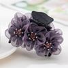 Rhinestone Grab Clip Hairpin Three-Dimensional Flower Head Clip Fashion Fabric Headgear  Women
