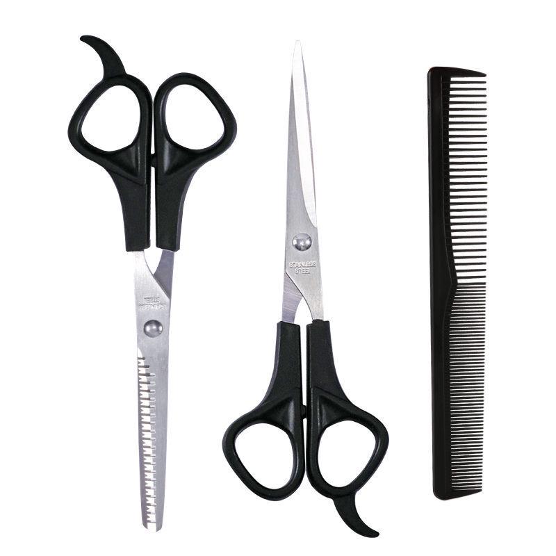 Children's Haircut Scissor Set: Baby Haircut, Thinning Shears, and Straight Scissors - 3-Piece Hairdressing Tools for Kids and Pets.