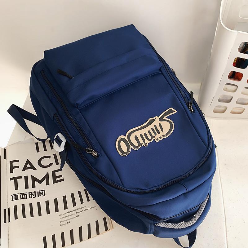 School bag Elementary school student Junior high school student High school student College student Female large capacity burgundy men's backpack