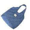 Retro Blue Grid Lazy Shoulder Shopping Bag Women Go Out Leisure Commuter Vest Bag Tote Bag