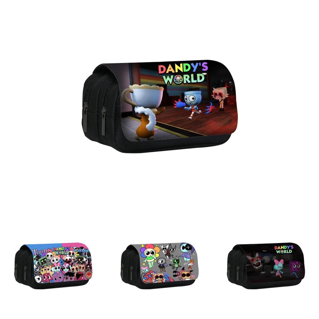 Dandys World Double Layer Pencil Case With Nylon Material For Kids And Teens