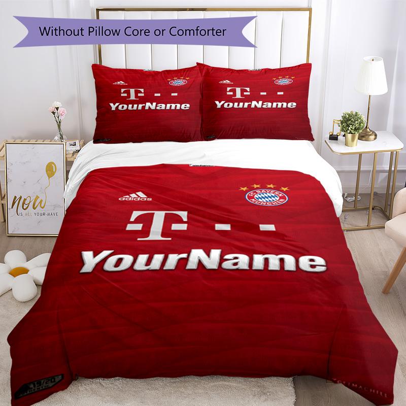 Bayern Monaco Personalizza il tuo nome Set Biancheria da Letto Copripiumino Traspirante con Federe Decorazione per la Casa Regalo di Compleanno