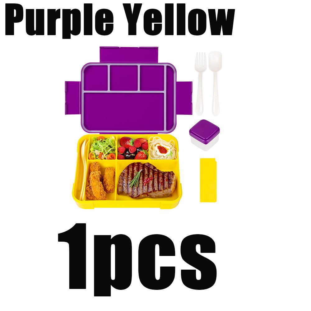 1 szt. Uroczy Wzór Dziecięcy Lunchbox Przenośny Dzielony Szczelny Pojemnik na Żywność Bento Box Do Szkoły Biura Podgrzewanie w Kuchence Mikrofalowej