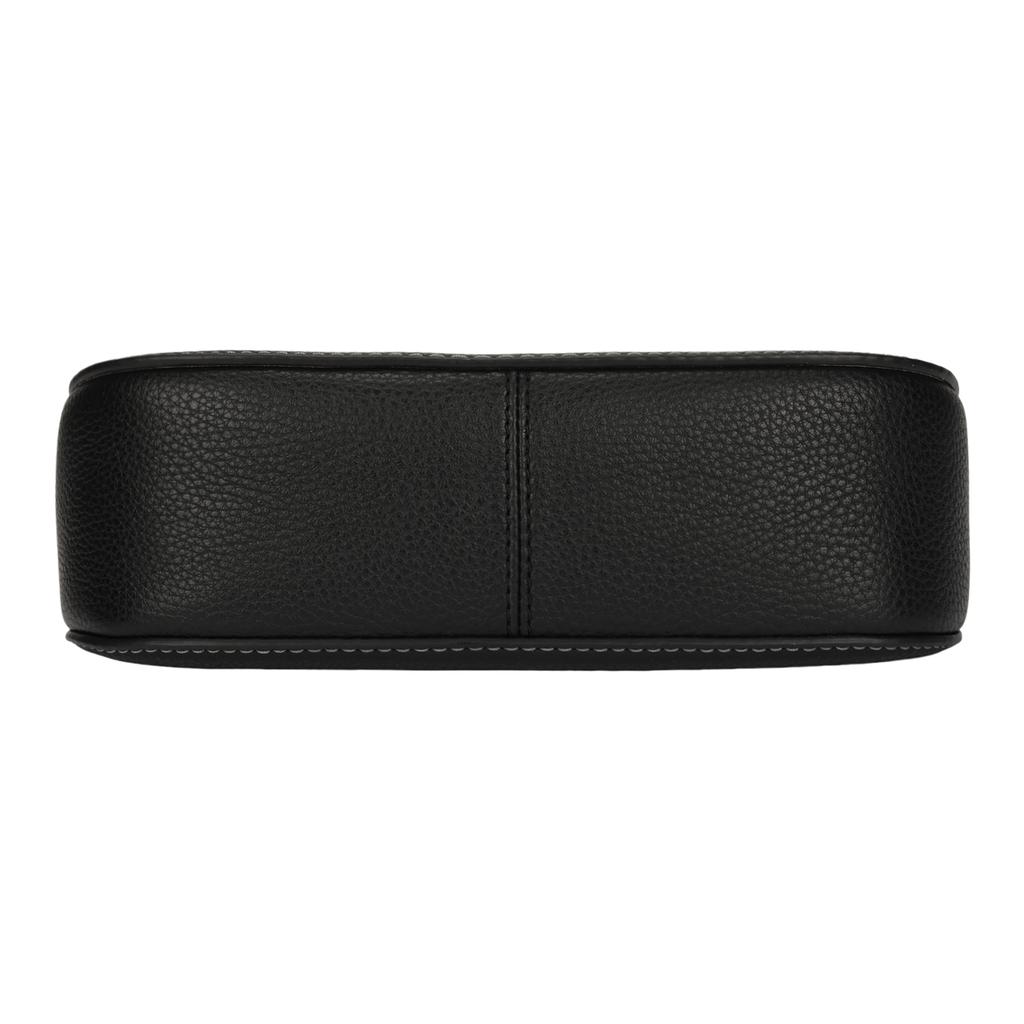 Tory Burch Logo Embossed Gold Accessories Leather Crescent Handheld Crossbody Shoulder Bag Women bags Black 162899-001