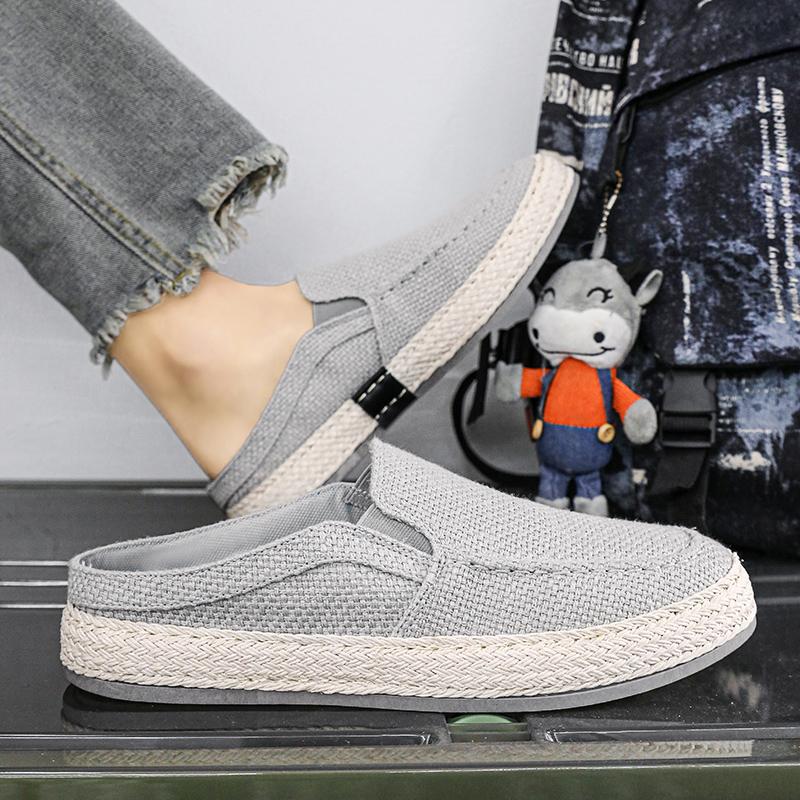 men casual shoes slip on shoes lightweight loafers men sandals breathable half slippers canvas shoes Zapatos Hombre