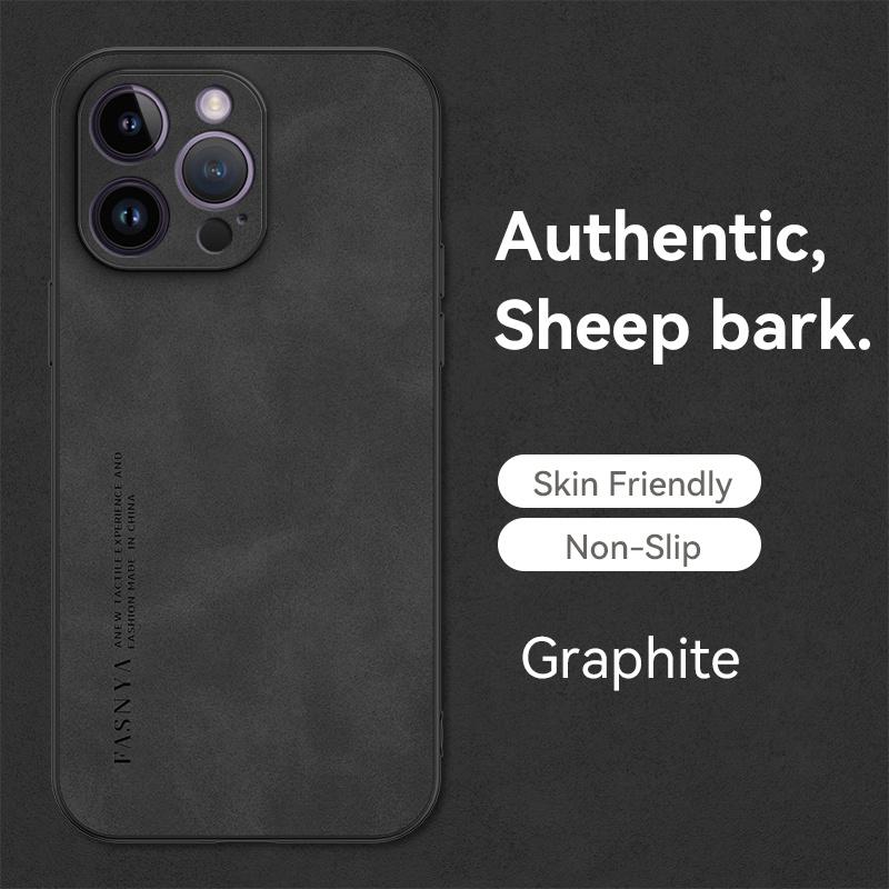 Luxury Sheepskin Bark Cover Case for iPhone 14 Pro Max 13 12 11 XR X 7 8 Plus SE 2022 Fashion Case Soft Frame Hard Back Cover