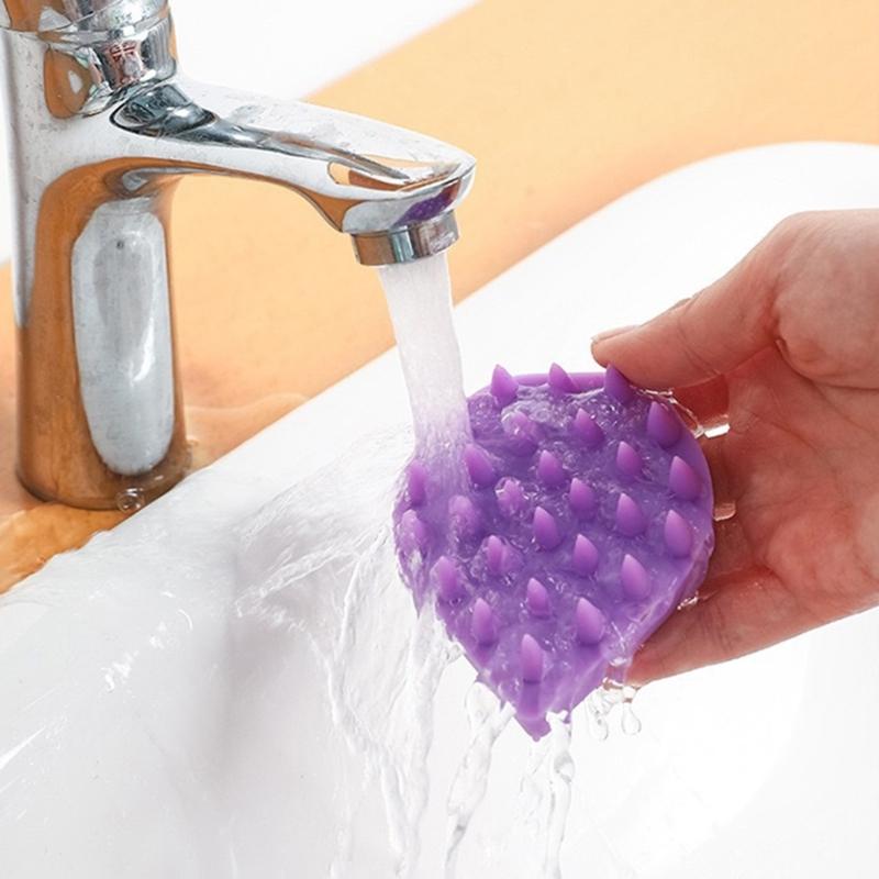 Silicone Shampoo Brush Scalp Massage Brush Wet and Dry Hair Washing Brush Water Droplets Shaped Shampoo Comb for Daily