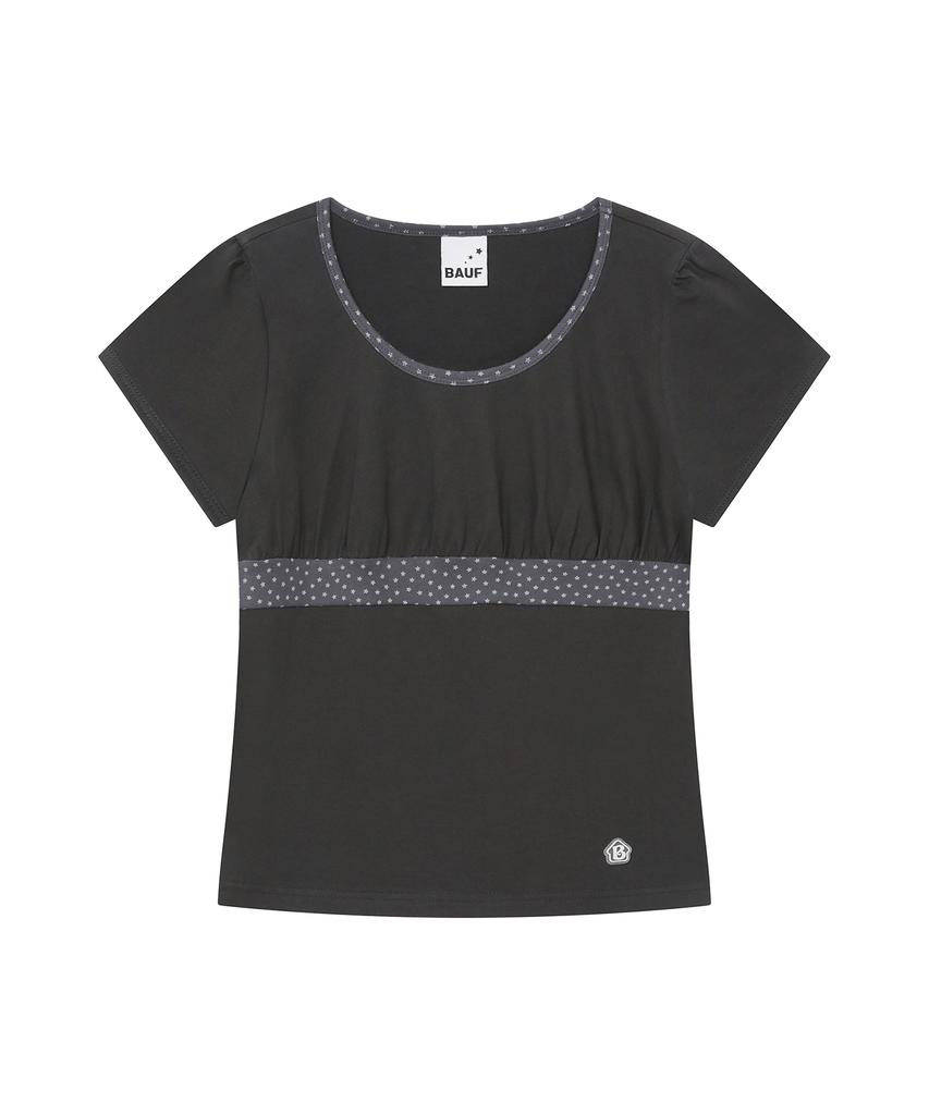 BAUF Star Puffed Slim Fit T-Shirt [Charcoal]