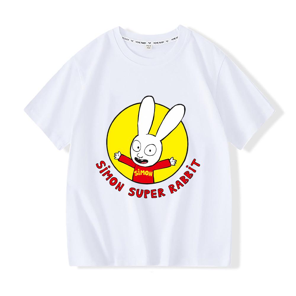 Simon Super Rabbit Tshirts Funny Children's Boys T-shirt Spring Summer Cotton Boys Girls Preschool Children Tops Cartoon Clothes
