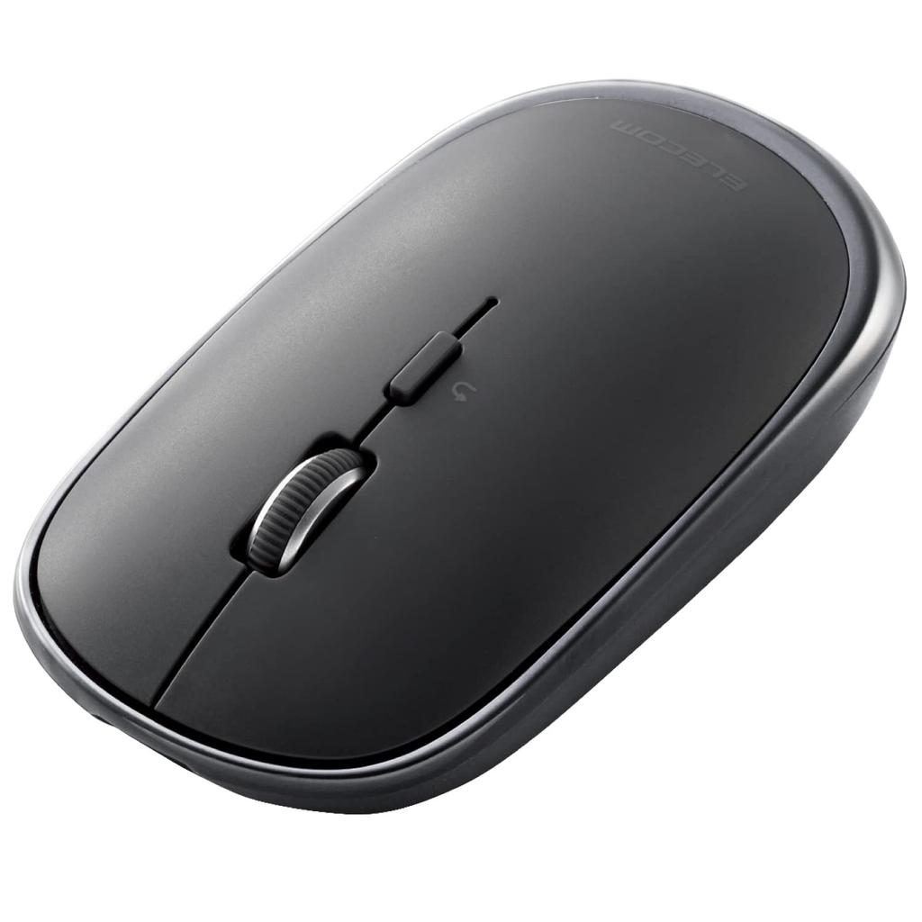 ELECOM Slint Wireless Bluetooth 4 Connects To 3 Compatible with and Medium Size M-TM15BBGM/EC Mouse, Slim, Quiet, Rechargeable, Buttons,